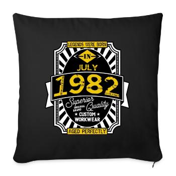 1982 JULY - Sofa pillow with filling 45cm x 45cm - black - Front