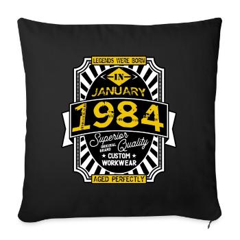 1984 JANUARY - Sofa pillow with filling 45cm x 45cm - black - Front