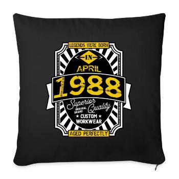1988 APRIL - Sofa pillow with filling 45cm x 45cm - black - Front