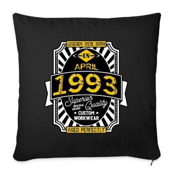 1993 APRIL - Sofa pillow with filling 45cm x 45cm - black - Front