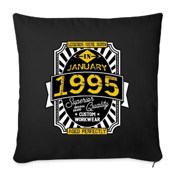 1995 JANUARY - Sofa pillow with filling 45cm x 45cm - black - Front