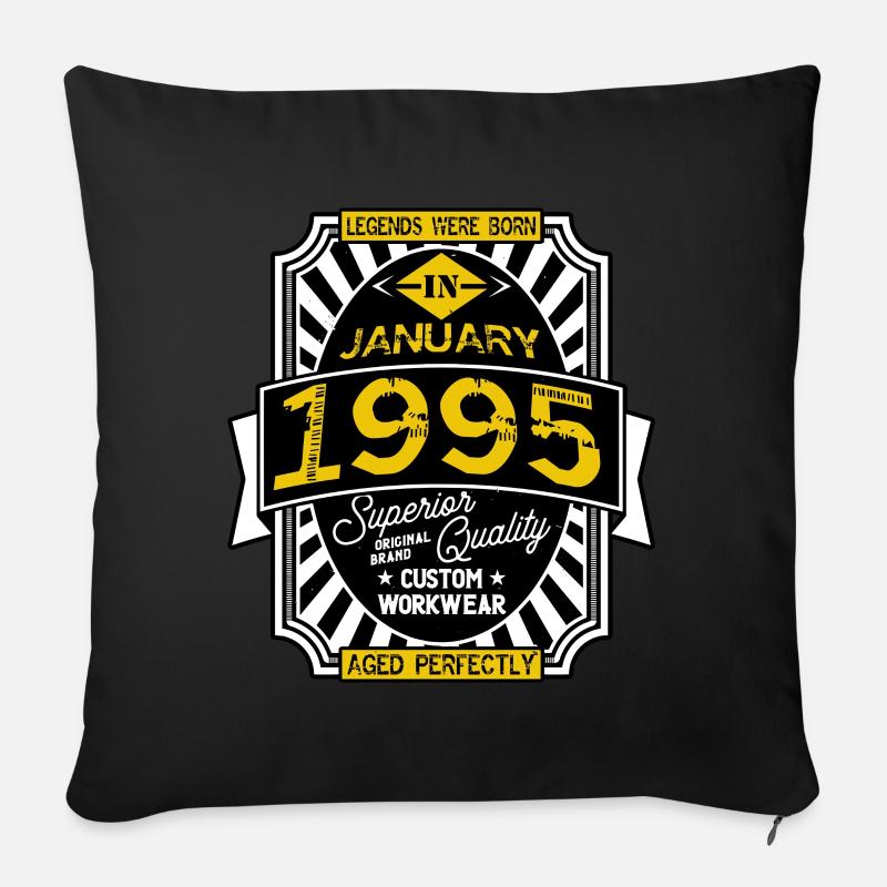 JANUAR 1995 - Sofakissen mit Füllung 45 x 45 cm - Schwarz
