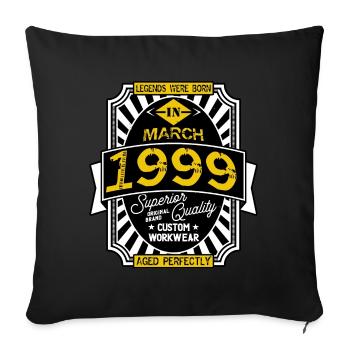 1999 MARCH - Sofa pillow with filling 45cm x 45cm - black - Front
