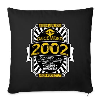 2002 DECEMBER - Sofa pillow with filling 45cm x 45cm - black - Front