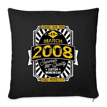 2008 MÄRZ - Sofakissen mit Füllung 45 x 45 cm - Schwarz - Vorne