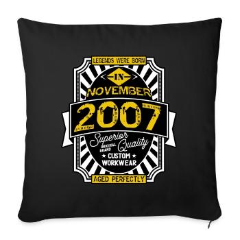 2007 NOVEMBER - Coussin et housse de 45 x 45 cm - noir - Devant