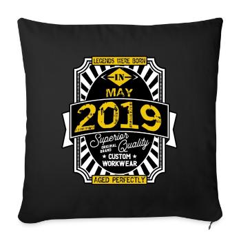 2019 MAY - Coussin et housse de 45 x 45 cm - noir - Devant