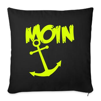 MoinAnker - Sofakissen mit Füllung 45 x 45 cm - Schwarz - Vorne