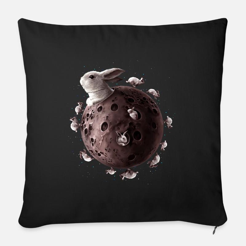 PLANET KANINCHEN - Sofakissen mit Füllung 45 x 45 cm - Schwarz