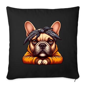 French Bulldog The Rap Artists - Sofa pillow with filling 45cm x 45cm - black - Front