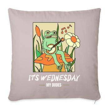 C’est mercredi mes mecs! Mème Grenouille - Coussin et housse de 45 x 45 cm - taupe clair - Devant