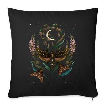 Moths Death s Head T Shirt - Sofa pillow with filling 45cm x 45cm - black - Front