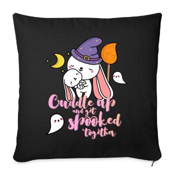 Câlinez-vous et faites-vous peur ensemble Halloween - Coussin et housse de 45 x 45 cm - noir - Devant