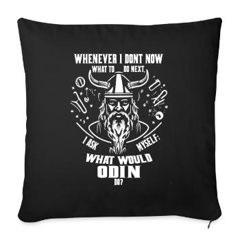Que ferait Odin ? - Coussin et housse de 45 x 45 cm - noir - Devant