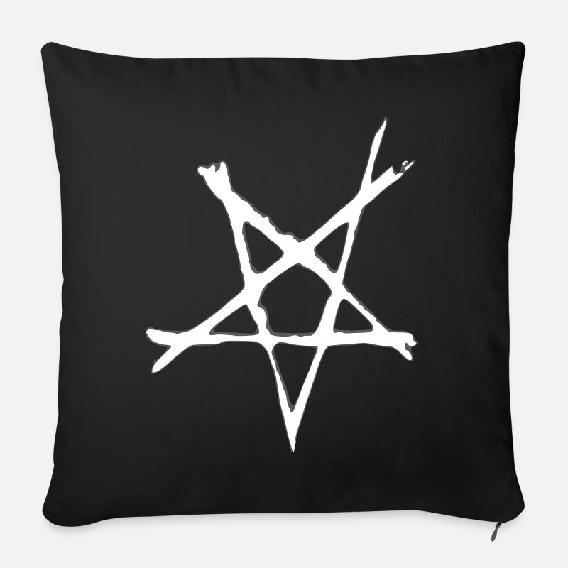 Pentagramme à gratter - Coussin et housse de 45 x 45 cm - noir