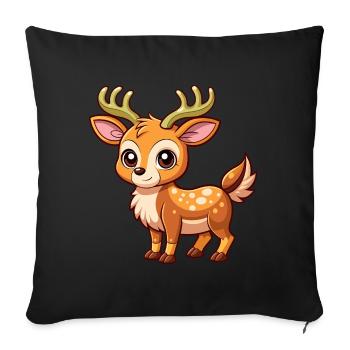Mignon bébé orignal - Coussin et housse de 45 x 45 cm - noir - Devant