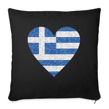 Grèce Drapeau Grec - Coussin et housse de 45 x 45 cm - noir - Devant