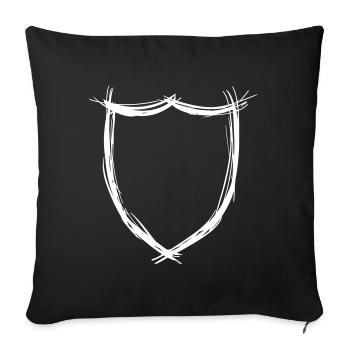 Shield, Coat of arms template, badge, hand drawn - Sofa pillow with filling 45cm x 45cm - black - Front