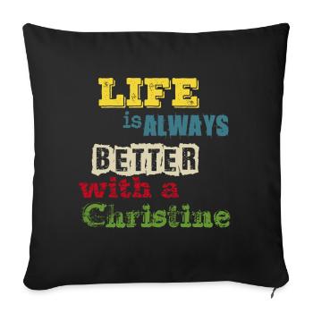 life is always better with a Christine - Sofa pillow with filling 45cm x 45cm - black - Front