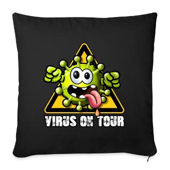 Virus en tournée - Coussin et housse de 45 x 45 cm - noir - Devant