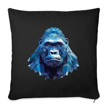 Gorille cool avec glace - Polygon Design - Coussin et housse de 45 x 45 cm - noir - Devant