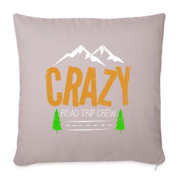 Crazy Road Trip Crew | Vacation Travel - Sofa pillow with filling 45cm x 45cm - light taupe - Front