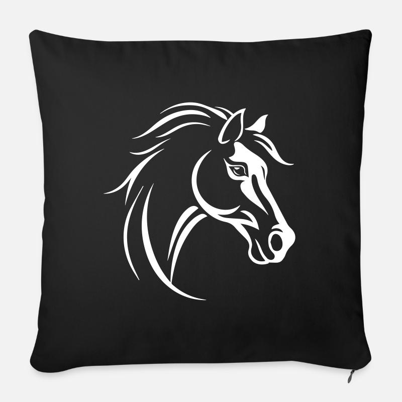 Pferd - Sofakissen mit Füllung 45 x 45 cm - Schwarz