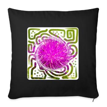 Chardon Fleur Abstrait - Coussin et housse de 45 x 45 cm - noir - Devant