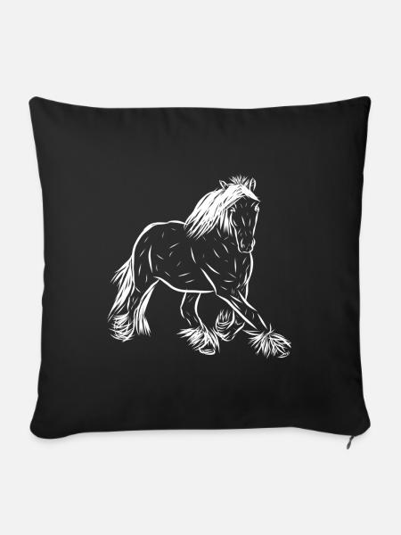 Pferde - Sofakissen mit Füllung 45 x 45 cm - Schwarz