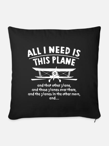 Airplane - Sofakissen mit Füllung 45 x 45 cm - Schwarz