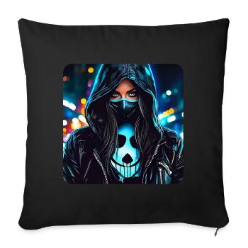 Fille Cybergoth Cool - Coussin et housse de 45 x 45 cm - noir - Devant