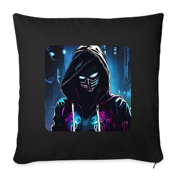 Fille Cyberpunk Cool - Coussin et housse de 45 x 45 cm - noir - Devant