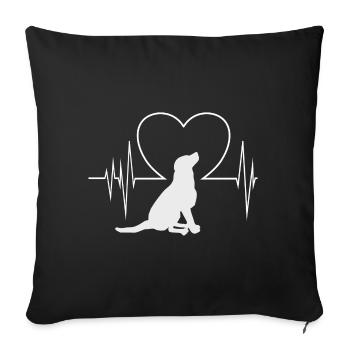 Pour les amoureux des chiens, dresseurs de chiens - Dog Love - Coussin et housse de 45 x 45 cm - noir - Devant