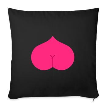 Ass heart butt - Sofa pillow with filling 45cm x 45cm - black - Front