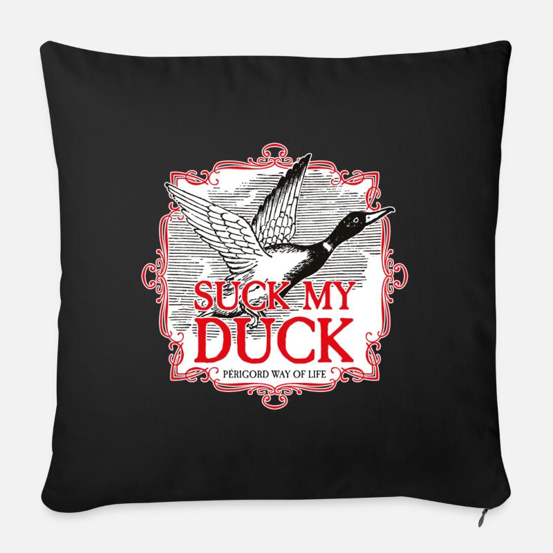 Suck My Duck - Périgord Life - Coussin et housse de 45 x 45 cm - noir