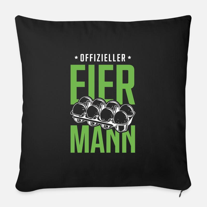 Offizieller Eiermann Eier - Sofakissen mit Füllung 45 x 45 cm - Schwarz