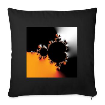 Fractal #43 - Sofa pillow with filling 45cm x 45cm - black - Front
