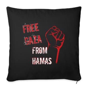 free gaza from - Coussin et housse de 45 x 45 cm - noir - Devant