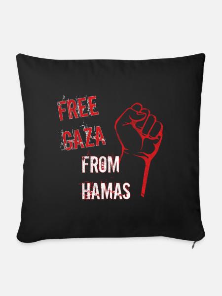 free gaza from - Coussin et housse de 45 x 45 cm - noir