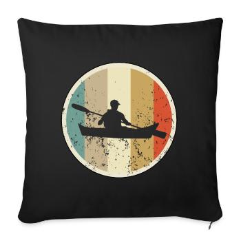 Kayak Kajakfahren Paddelboot Kanusport - Sofakissen mit Füllung 45 x 45 cm - Schwarz - Vorne