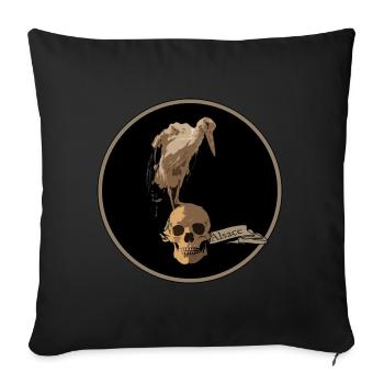 Alsace Stork Crane - Sofa pillow with filling 45cm x 45cm - black - Front