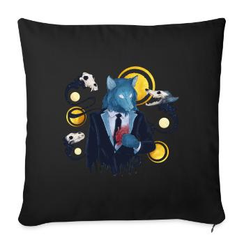 Blue Ink Spirits - Ein Wolfsherzflüstern - Sofakissen mit Füllung 45 x 45 cm - Schwarz - Vorne