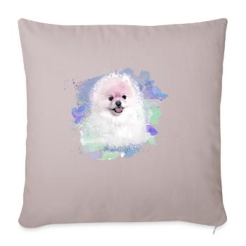 pomerian,zwergspitz,pointu,chien,graffiti,peinture - Coussin et housse de 45 x 45 cm - taupe clair - Devant