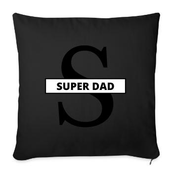 super papa - Coussin et housse de 45 x 45 cm - noir - Devant