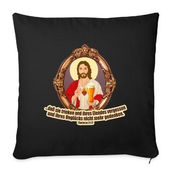 Bier Jesus - Sofakissen mit Füllung 45 x 45 cm - Schwarz - Vorne