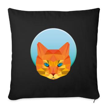 Art du chat - Coussin et housse de 45 x 45 cm - noir - Devant