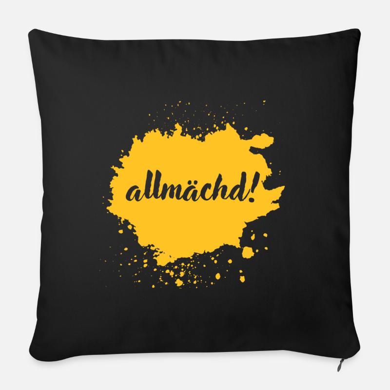 Allmächd! - franconian slang - Sofakissen mit Füllung 45 x 45 cm - Schwarz