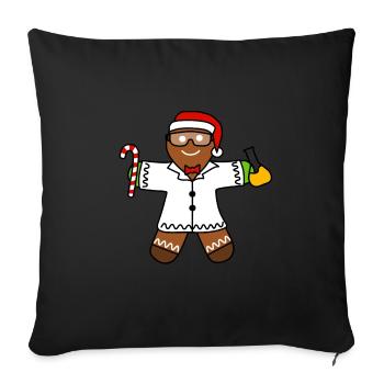 Gingerbread Scientist - Sofa pillow with filling 45cm x 45cm - black - Front