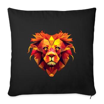 Lion, Lion's Head, Animal, Africa, King - Sofa pillow with filling 45cm x 45cm - black - Front