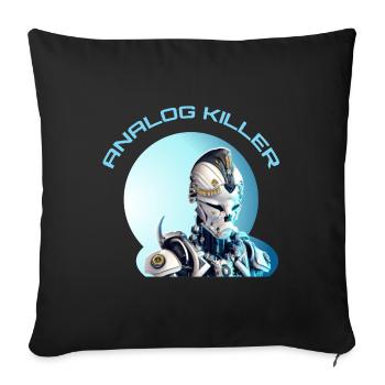 Skeletal Head - ANALOG KILLER - Sofa pillow with filling 45cm x 45cm - black - Front